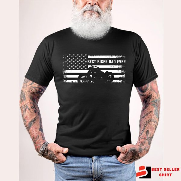 Best Dad Ever Usa Flag Motorcycle Gift Motorcycles Shirt