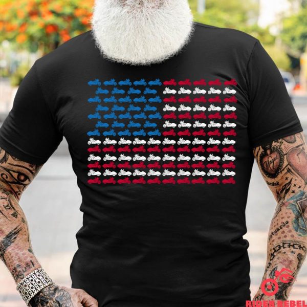 Motorcycle Usa Flag Biker Shirt Riding Motorcycle Shirt