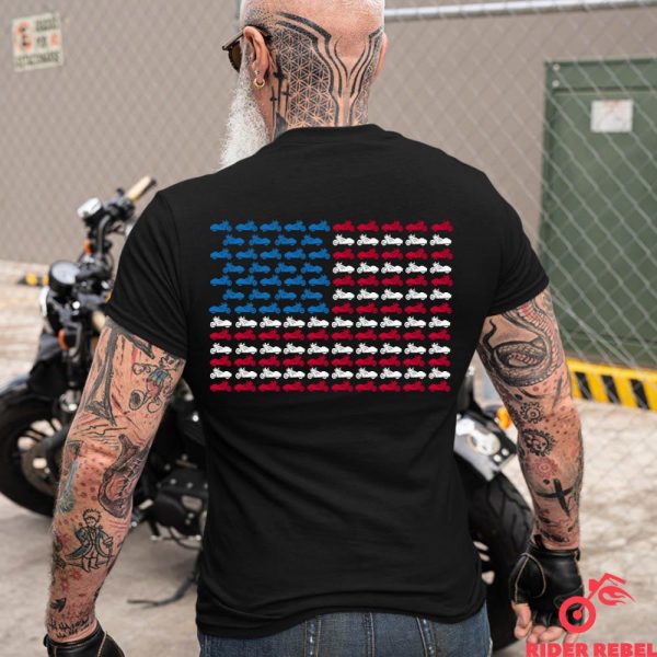 Motorcycle Usa Flag Biker Shirt Riding Motorcycle Shirt